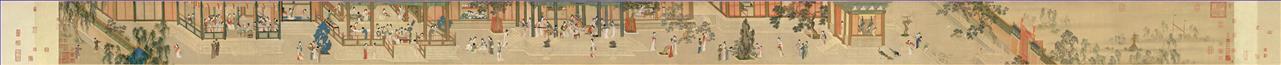 Frühlingsmorgen im Palast der Han Dynastie chou wackelende alte China Tinte Ölgemälde